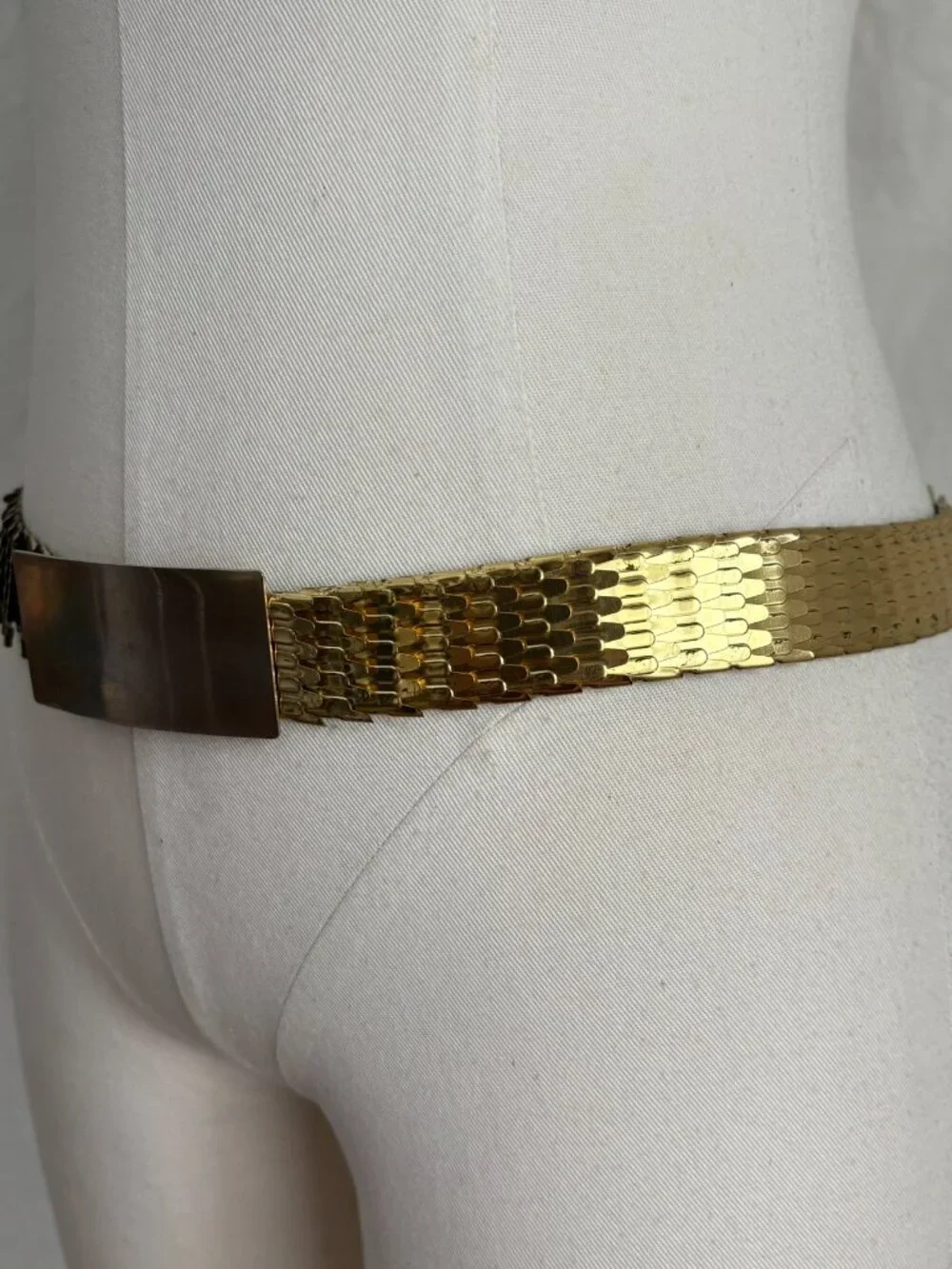 Vtg 90s Gold Shiny Metal Belt Statement Clubwear Festival Statement Boho Chic